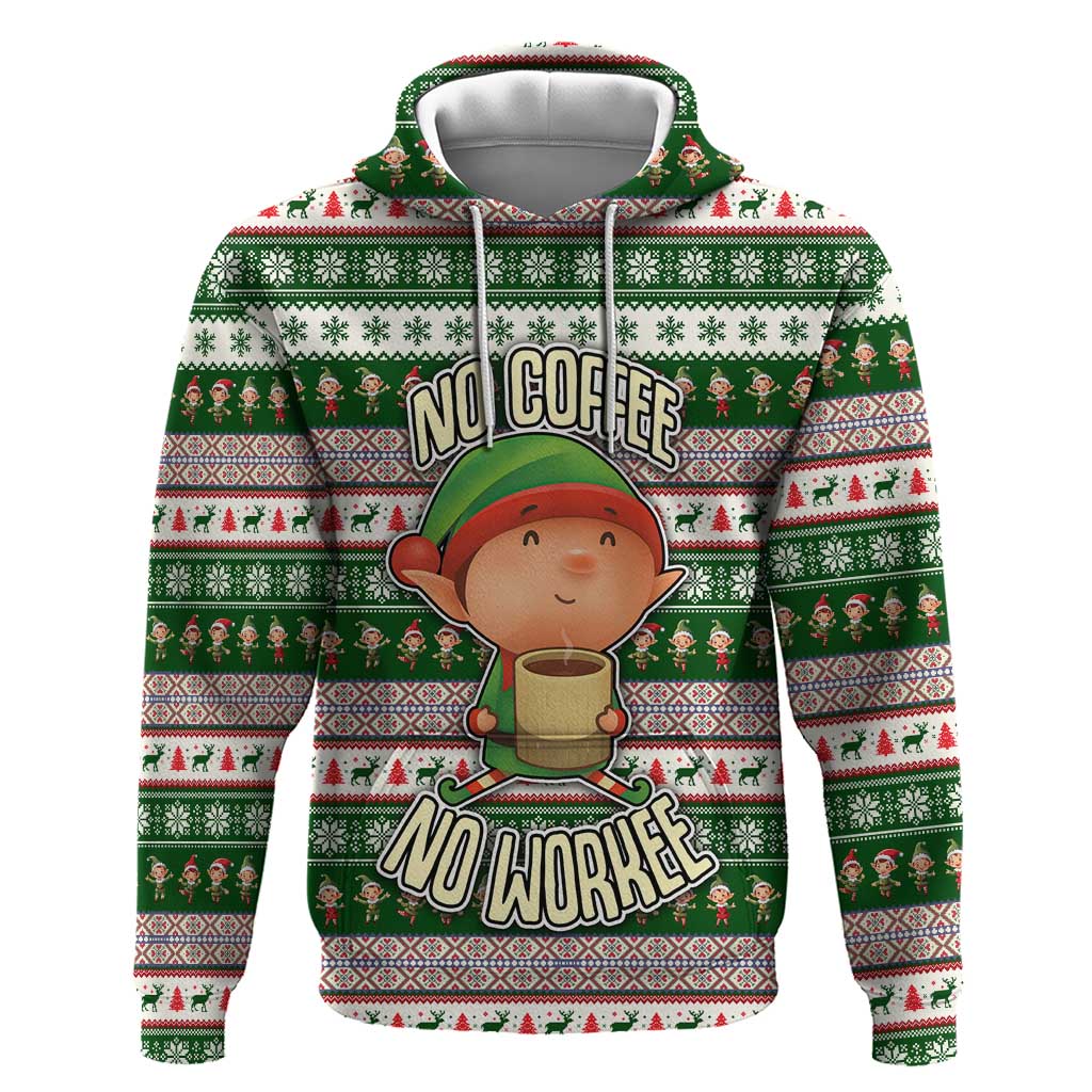 No Coffee No Workee Christmas Design Hoodie Xmas Holiday Patterns - Wonder Print Shop