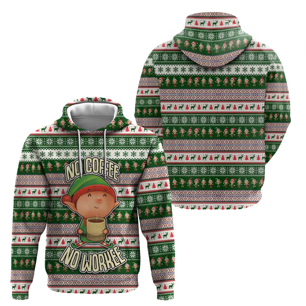 No Coffee No Workee Christmas Design Hoodie Xmas Holiday Patterns - Wonder Print Shop