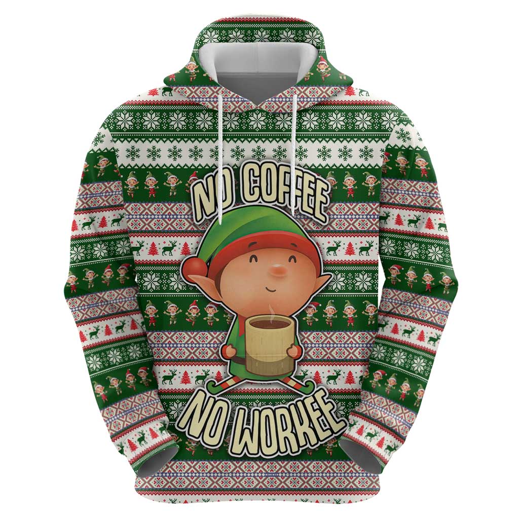 No Coffee No Workee Christmas Design Hoodie Xmas Holiday Patterns - Wonder Print Shop