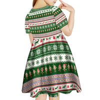 No Coffee No Workee Christmas Design Kid Short Sleeve Dress Xmas Holiday Patterns - Wonder Print Shop