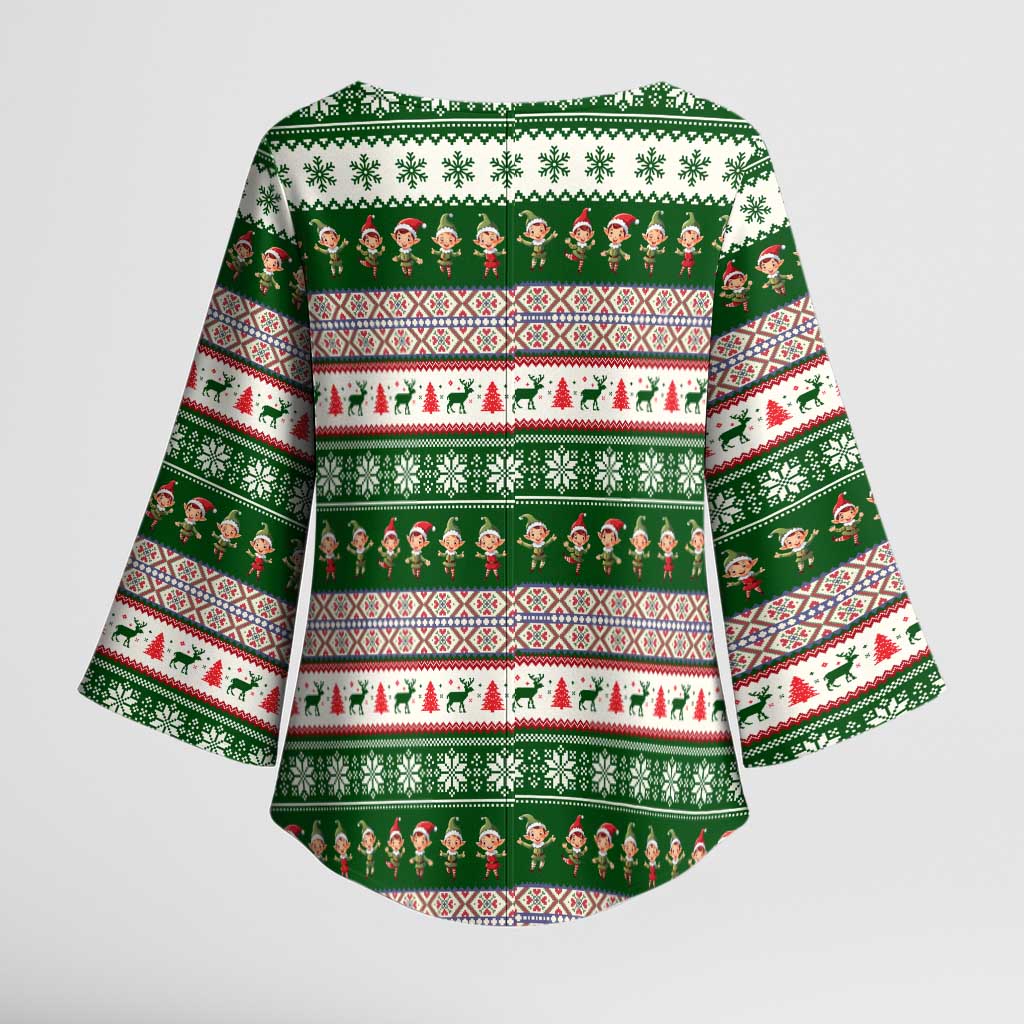 No Coffee No Workee Christmas Design Kimono Sleeve Blouse Xmas Holiday Patterns - Wonder Print Shop