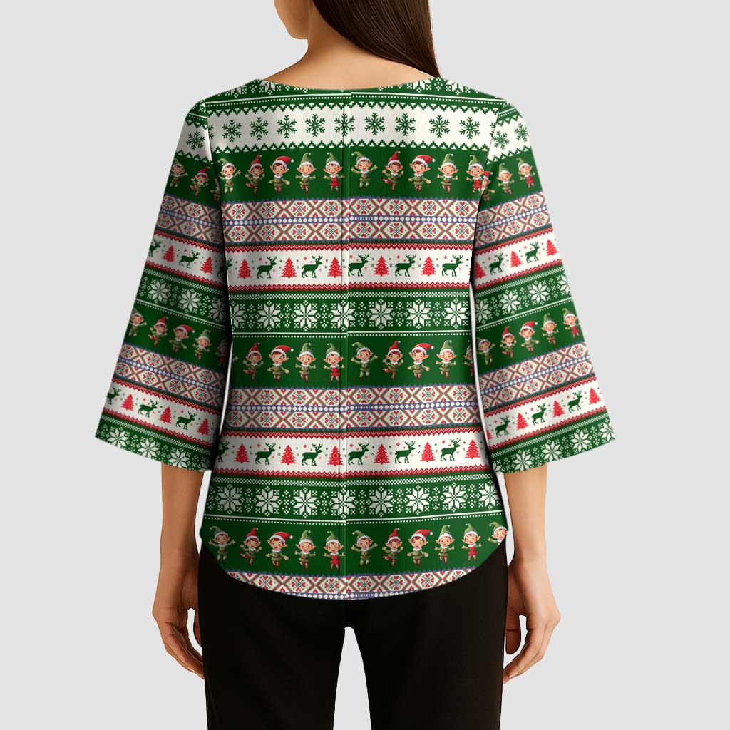 No Coffee No Workee Christmas Design Kimono Sleeve Blouse Xmas Holiday Patterns - Wonder Print Shop