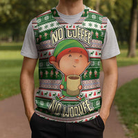 No Coffee No Workee Christmas Design Christmas Knitted V-Neck Vest Xmas Holiday Patterns - Wonder Print Shop