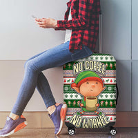 No Coffee No Workee Christmas Design Luggage Cover Xmas Holiday Patterns - Wonder Print Shop