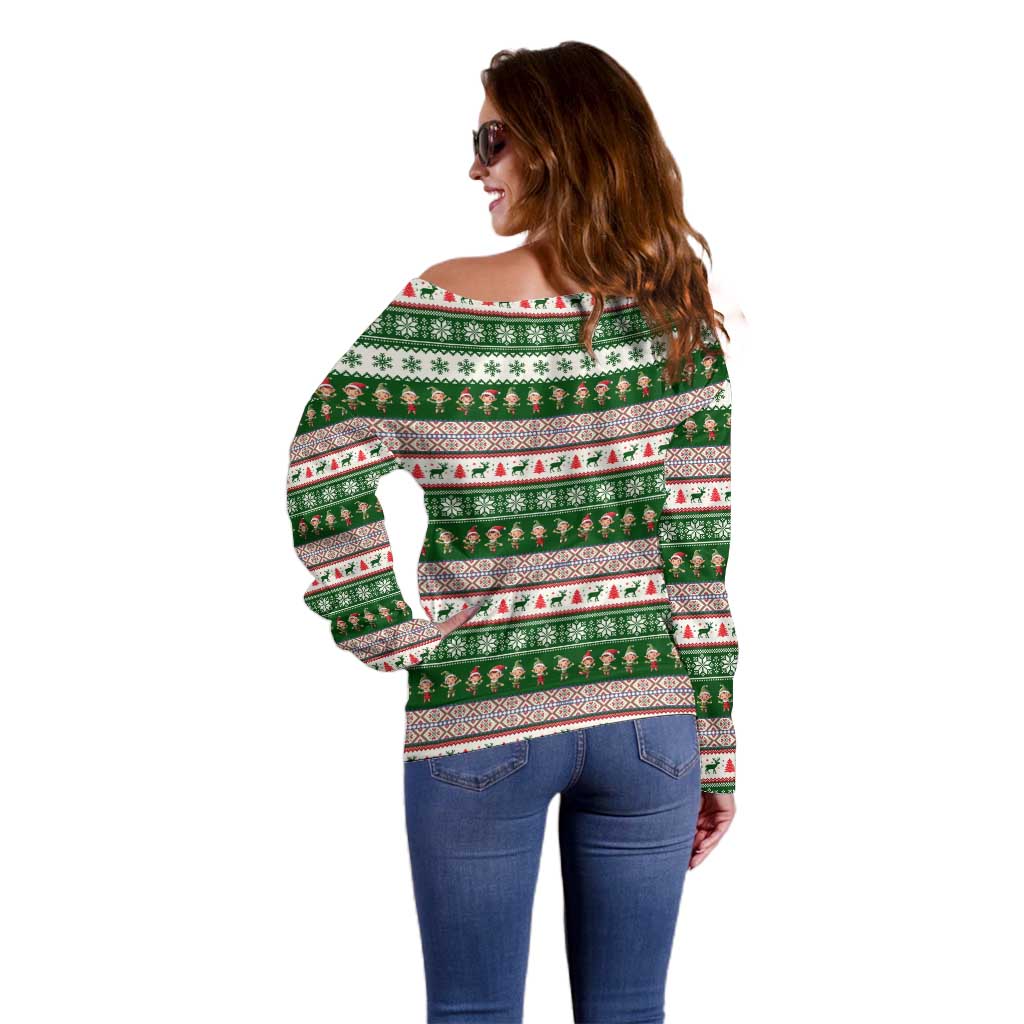 No Coffee No Workee Christmas Design Off Shoulder Sweater Xmas Holiday Patterns - Wonder Print Shop
