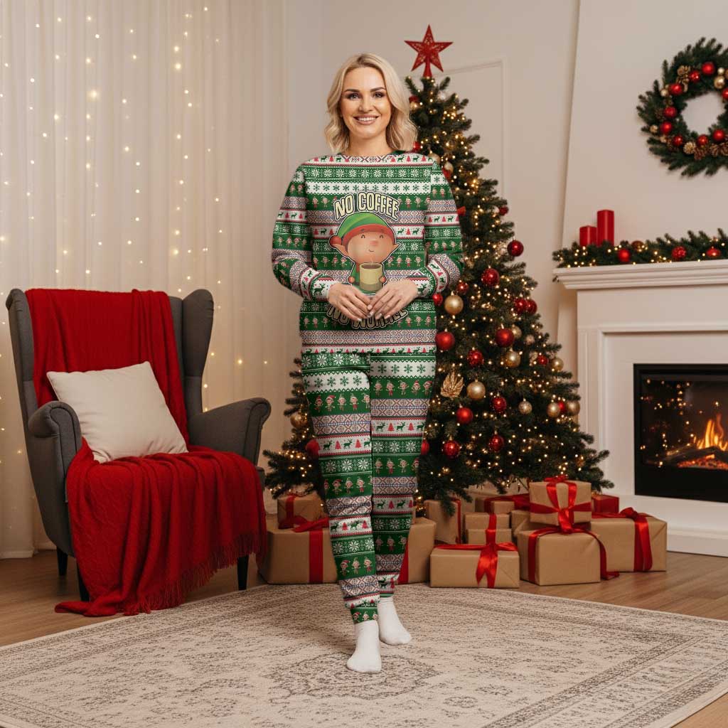 No Coffee No Workee Christmas Design Christmas Pajama Set Xmas Holiday Patterns - Wonder Print Shop