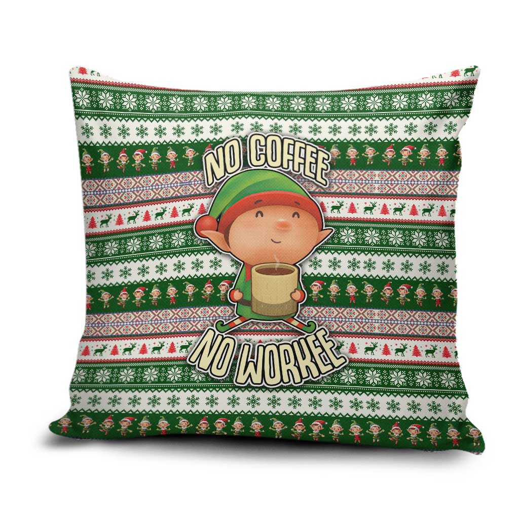 No Coffee No Workee Christmas Design Pillow Cover Xmas Holiday Patterns - Wonder Print Shop