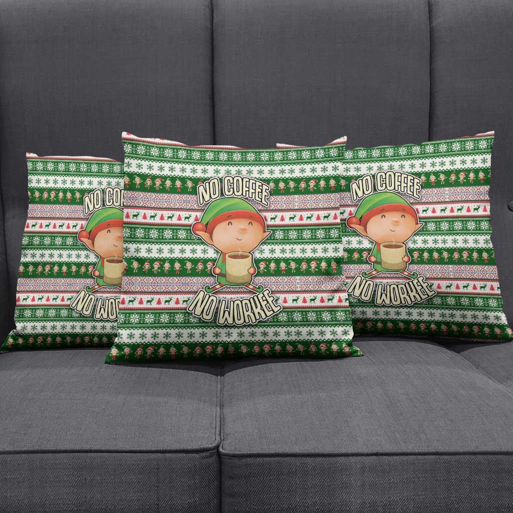 No Coffee No Workee Christmas Design Pillow Cover Xmas Holiday Patterns - Wonder Print Shop