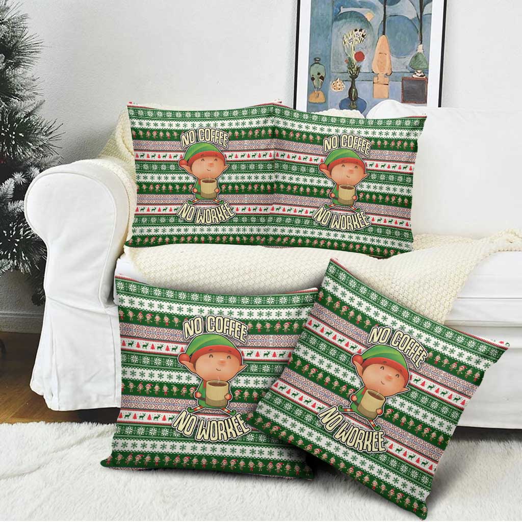 No Coffee No Workee Christmas Design Pillow Cover Xmas Holiday Patterns - Wonder Print Shop