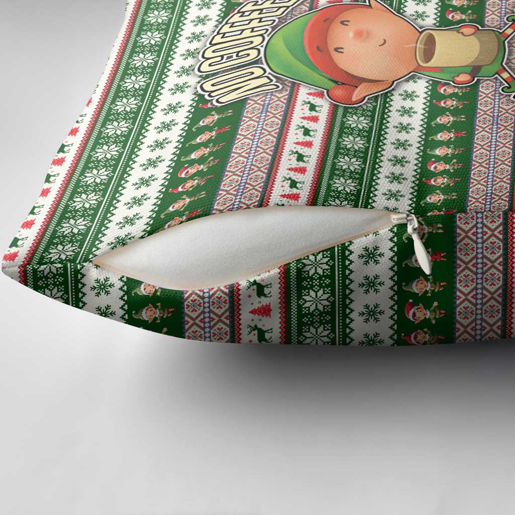 No Coffee No Workee Christmas Design Pillow Cover Xmas Holiday Patterns - Wonder Print Shop