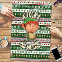 No Coffee No Workee Christmas Design Puzzle Xmas Holiday Patterns - Wonder Print Shop