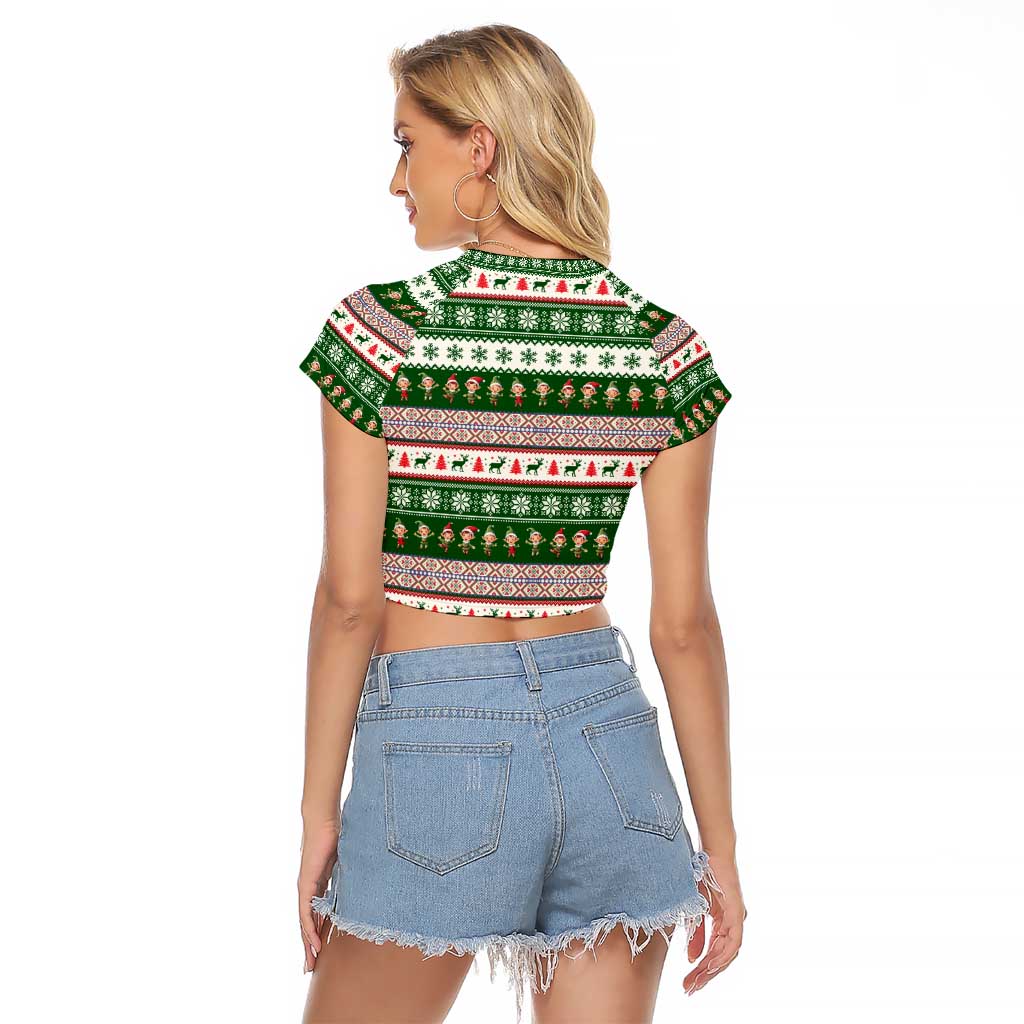No Coffee No Workee Christmas Design Raglan Cropped T Shirt Xmas Holiday Patterns - Wonder Print Shop