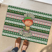 No Coffee No Workee Christmas Design Rubber Doormat Xmas Holiday Patterns - Wonder Print Shop