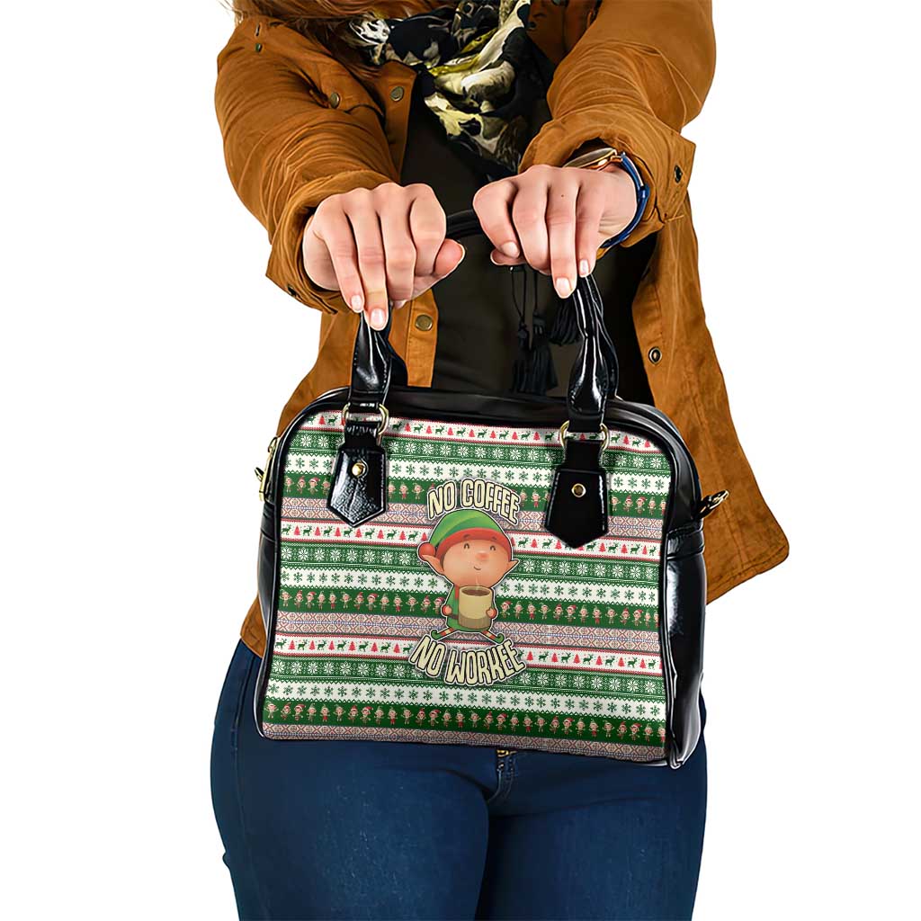 No Coffee No Workee Christmas Design Shoulder Handbag Xmas Holiday Patterns - Wonder Print Shop