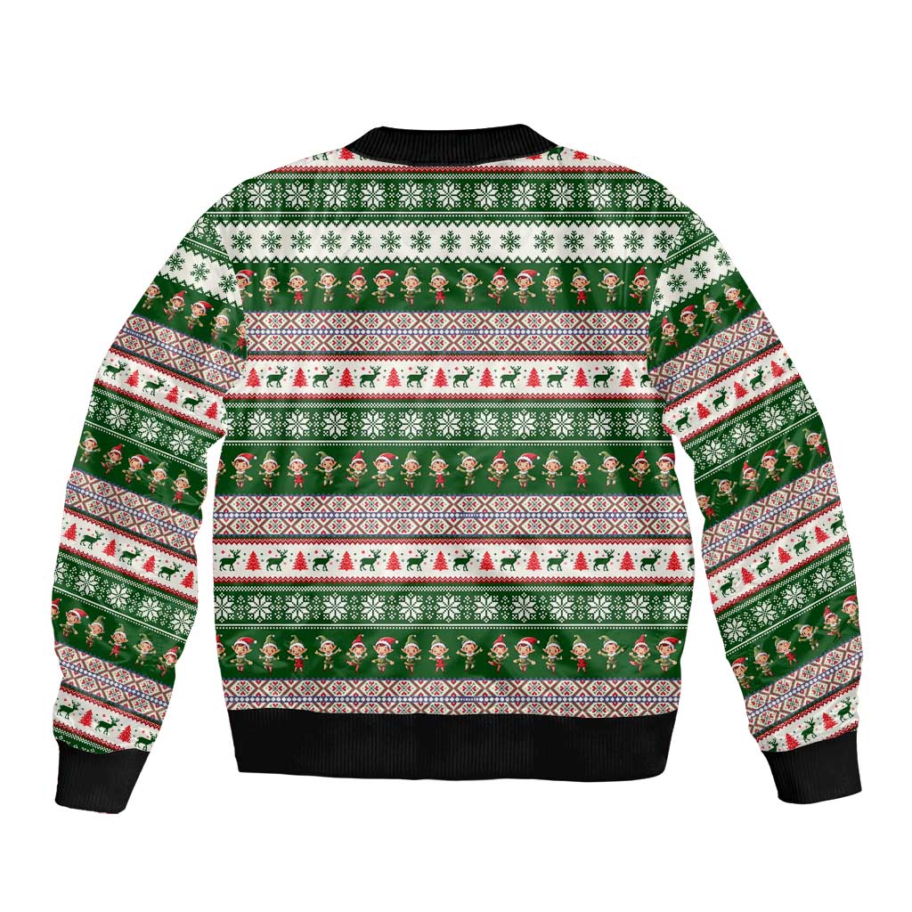 No Coffee No Workee Christmas Design Sleeve Zip Bomber Jacket Xmas Holiday Patterns - Wonder Print Shop
