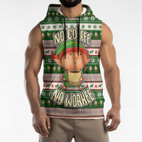 No Coffee No Workee Christmas Design Sleeveless Hoodie Xmas Holiday Patterns - Wonder Print Shop