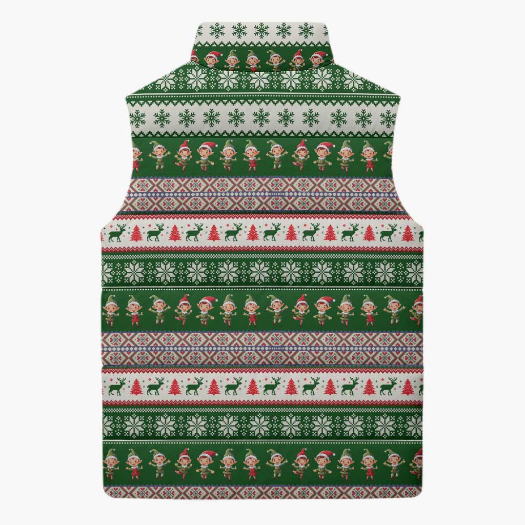 No Coffee No Workee Christmas Design Sleeveless Puffer Jacket Xmas Holiday Patterns - Wonder Print Shop