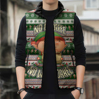No Coffee No Workee Christmas Design Sleeveless Puffer Jacket Xmas Holiday Patterns - Wonder Print Shop
