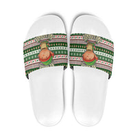 No Coffee No Workee Christmas Design Slide Sandals Xmas Holiday Patterns - Wonder Print Shop