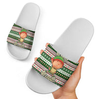 No Coffee No Workee Christmas Design Slide Sandals Xmas Holiday Patterns - Wonder Print Shop