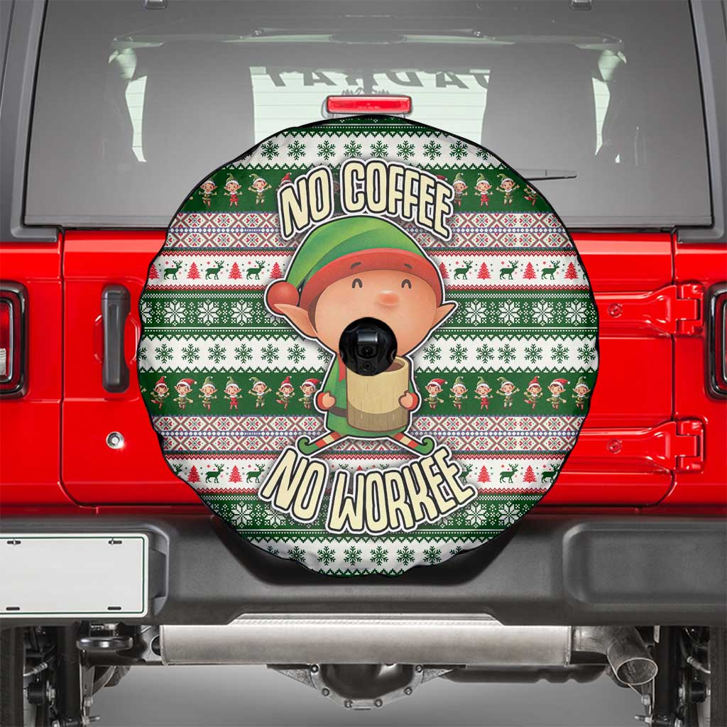 No Coffee No Workee Christmas Design Spare Tire Cover Xmas Holiday Patterns - Wonder Print Shop