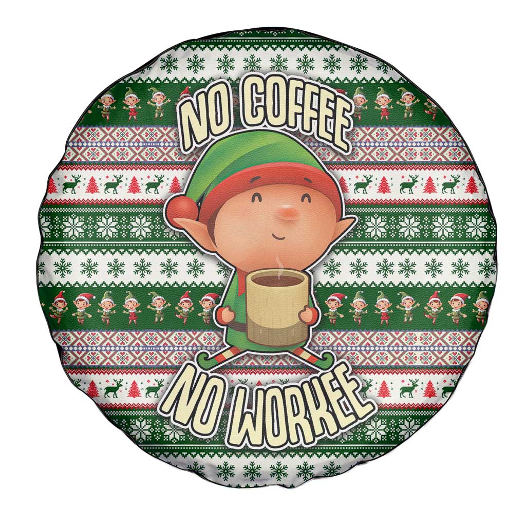 No Coffee No Workee Christmas Design Spare Tire Cover Xmas Holiday Patterns - Wonder Print Shop