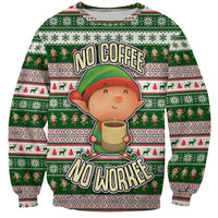 No Coffee No Workee Christmas Design Sweatshirt Xmas Holiday Patterns - Wonder Print Shop