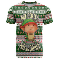 No Coffee No Workee Christmas Design T Shirt Xmas Holiday Patterns - Wonder Print Shop