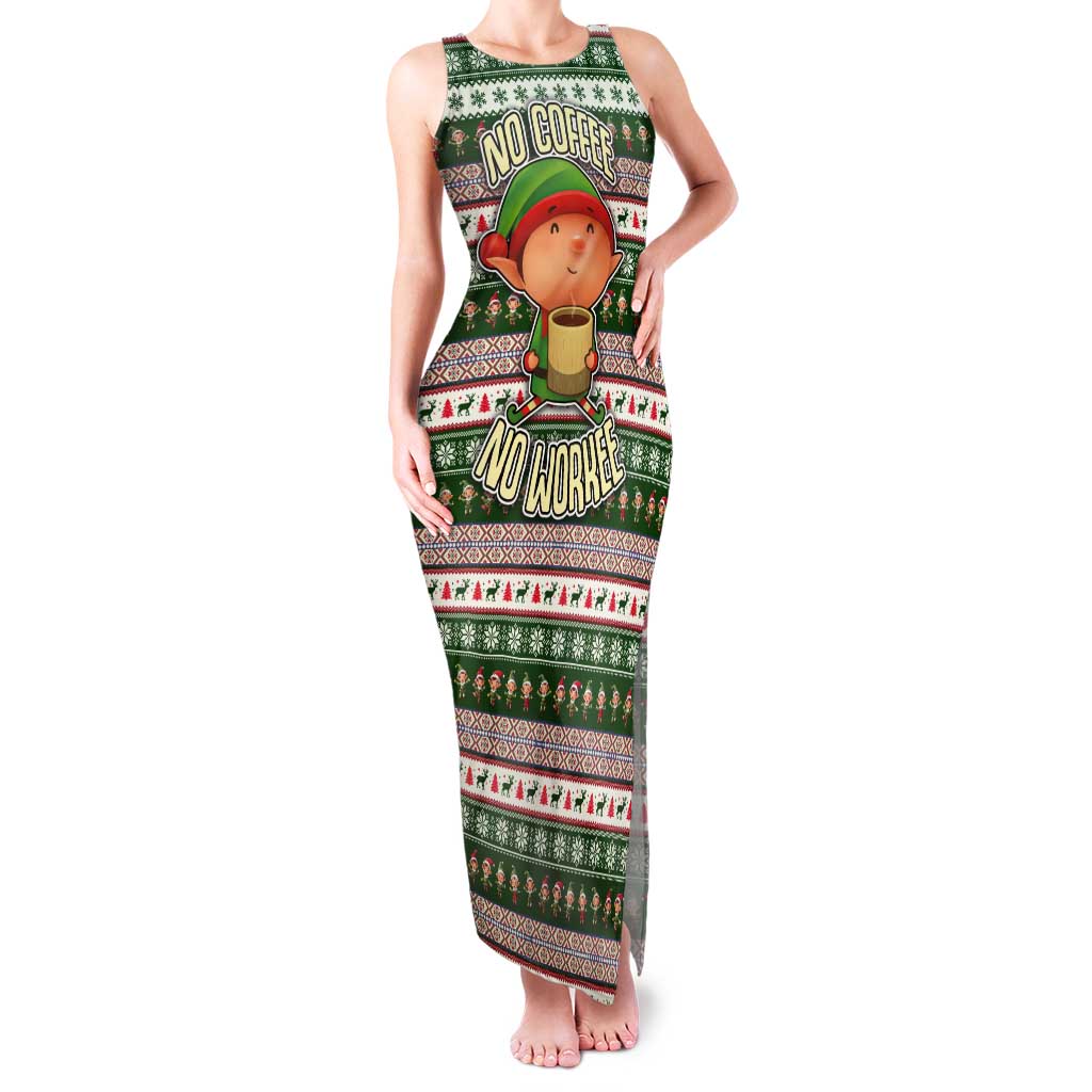 No Coffee No Workee Christmas Design Tank Maxi Dress Xmas Holiday Patterns - Wonder Print Shop