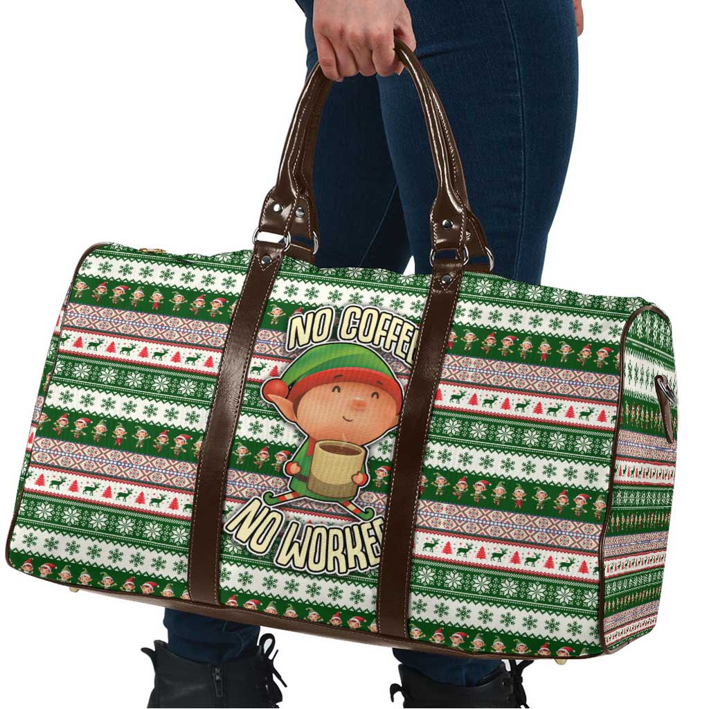 No Coffee No Workee Christmas Design Travel Bag Xmas Holiday Patterns - Wonder Print Shop
