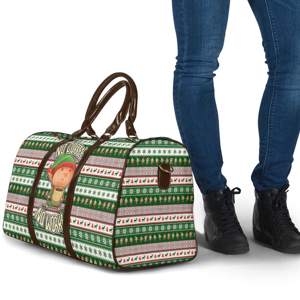 No Coffee No Workee Christmas Design Travel Bag Xmas Holiday Patterns - Wonder Print Shop