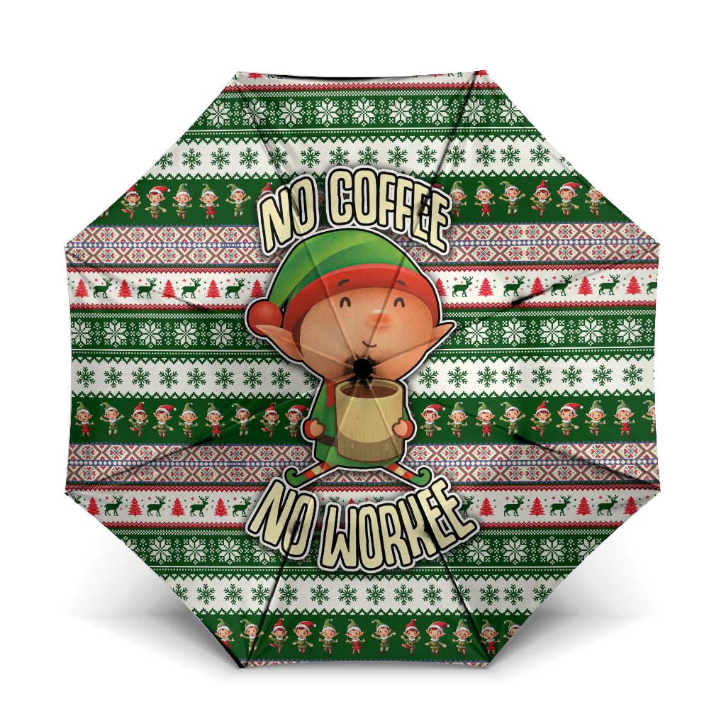 No Coffee No Workee Christmas Design Umbrella Xmas Holiday Patterns - Wonder Print Shop