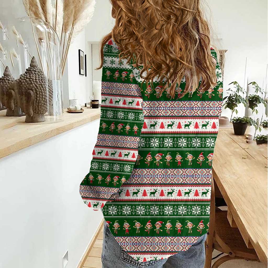 No Coffee No Workee Christmas Design Women Casual Shirt Xmas Holiday Patterns - Wonder Print Shop