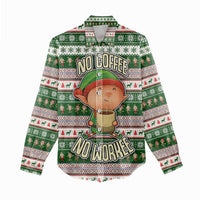 No Coffee No Workee Christmas Design Women Casual Shirt Xmas Holiday Patterns - Wonder Print Shop
