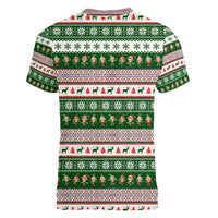 No Coffee No Workee Christmas Design Women V-Neck T-Shirt Xmas Holiday Patterns - Wonder Print Shop