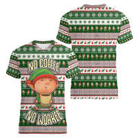 No Coffee No Workee Christmas Design Women V-Neck T-Shirt Xmas Holiday Patterns - Wonder Print Shop