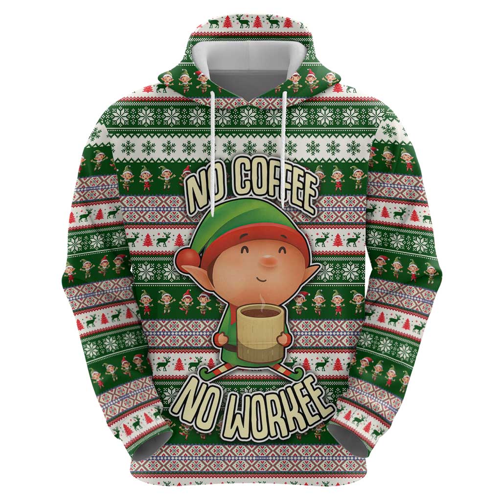 No Coffee No Workee Christmas Design Zip Hoodie Xmas Holiday Patterns - Wonder Print Shop