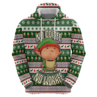 No Coffee No Workee Christmas Design Zip Hoodie Xmas Holiday Patterns - Wonder Print Shop