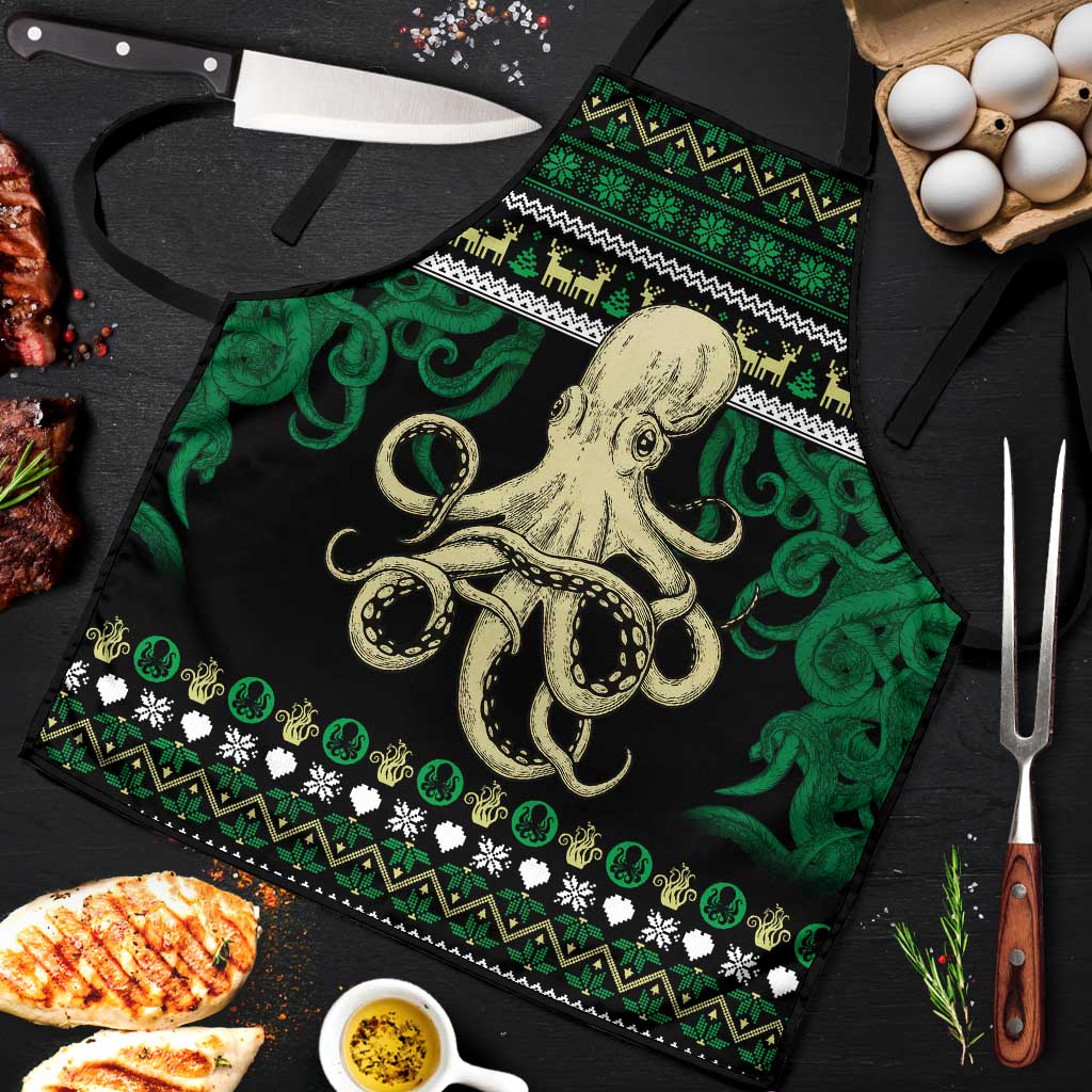 Octopus Cool Christmas Design Apron Xmas Holiday Patterns - Wonder Print Shop