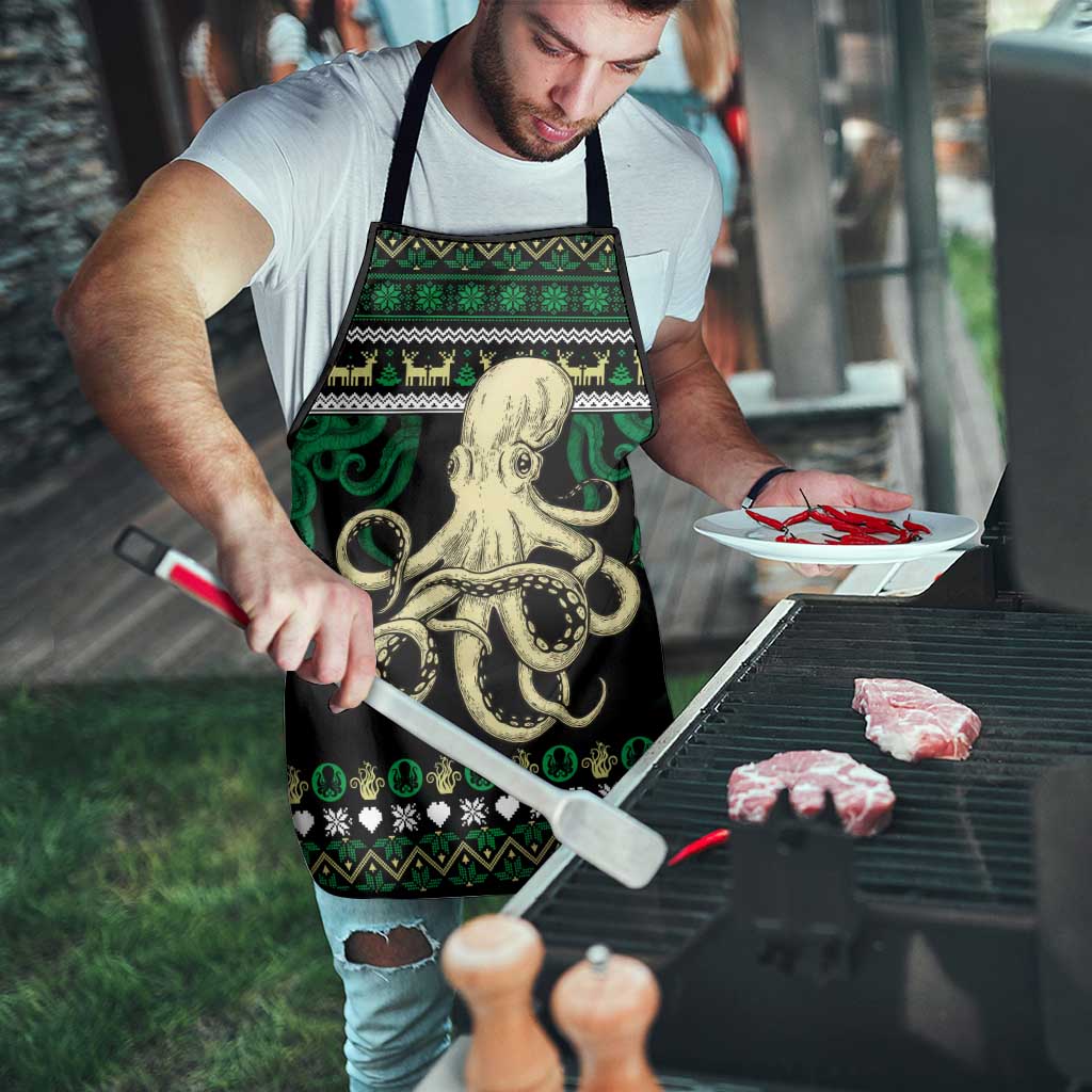 Octopus Cool Christmas Design Apron Xmas Holiday Patterns - Wonder Print Shop