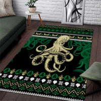 Octopus Cool Christmas Design Area Rug Xmas Holiday Patterns - Wonder Print Shop