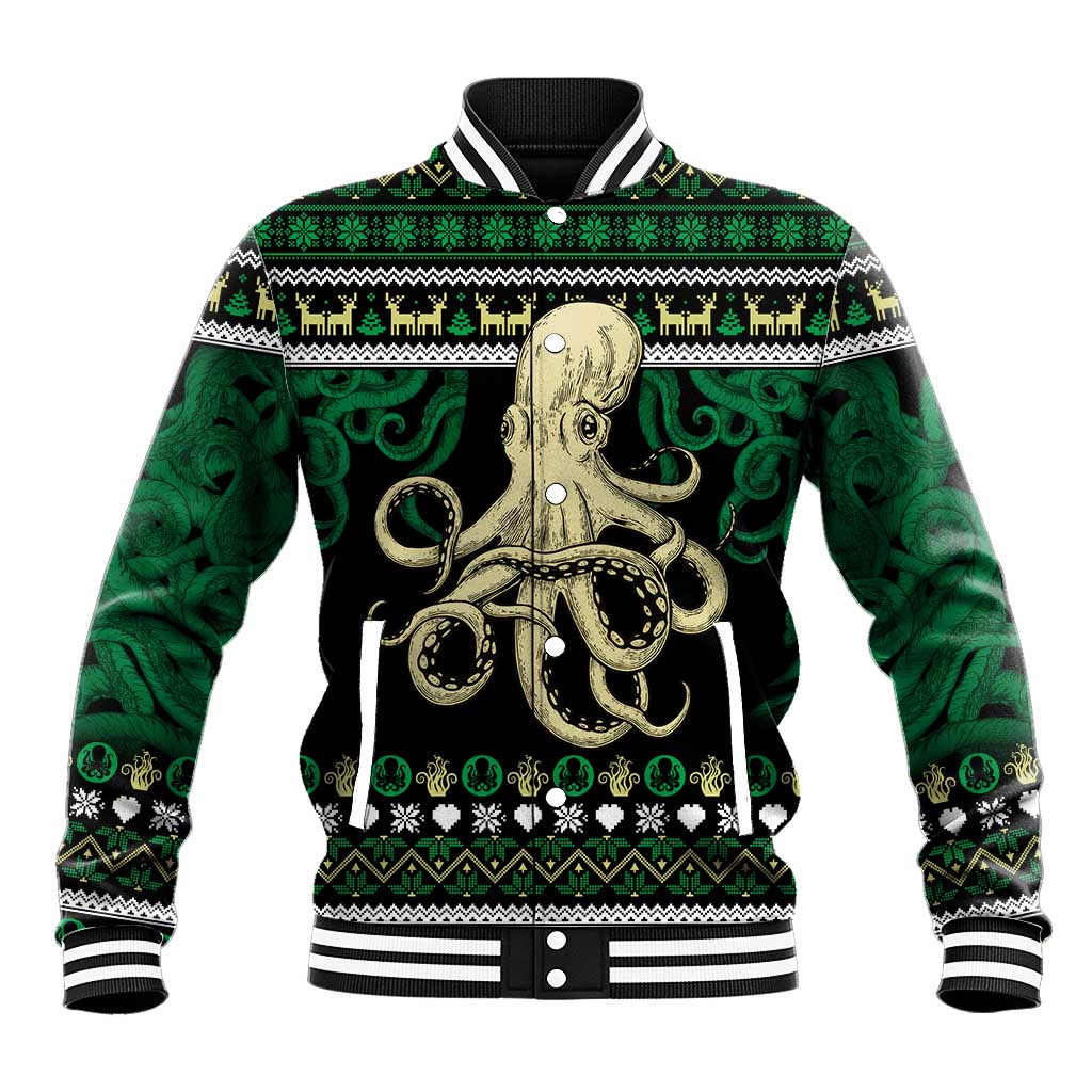 Octopus Cool Christmas Design Baseball Jacket Xmas Holiday Patterns - Wonder Print Shop