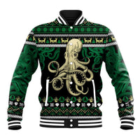 Octopus Cool Christmas Design Baseball Jacket Xmas Holiday Patterns - Wonder Print Shop