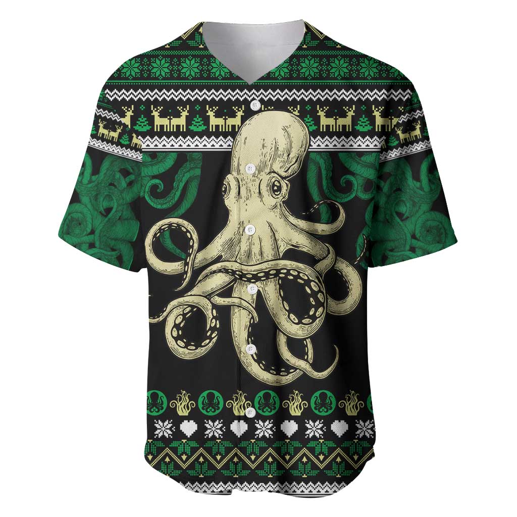 Octopus Cool Christmas Design Baseball Jersey Xmas Holiday Patterns - Wonder Print Shop