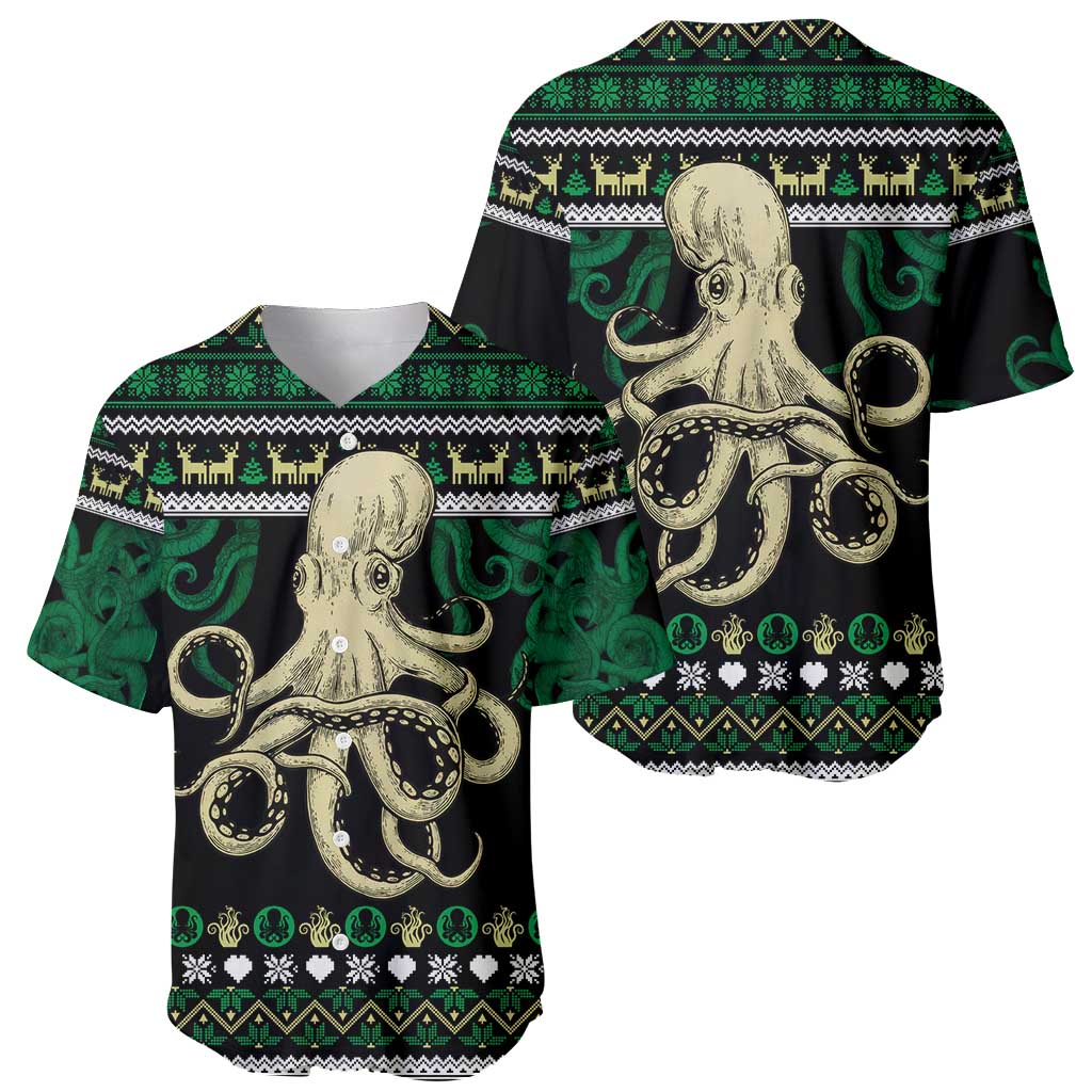 Octopus Cool Christmas Design Baseball Jersey Xmas Holiday Patterns - Wonder Print Shop