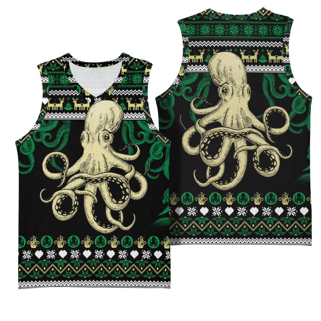 Octopus Cool Christmas Design Basketball Jersey Xmas Holiday Patterns - Wonder Print Shop