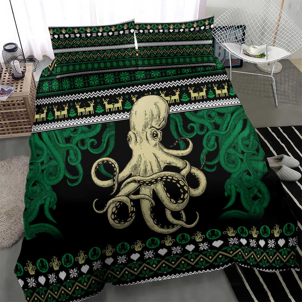Octopus Cool Christmas Design Bedding Set Xmas Holiday Patterns - Wonder Print Shop
