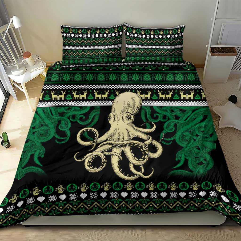 Octopus Cool Christmas Design Bedding Set Xmas Holiday Patterns - Wonder Print Shop