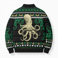 Octopus Cool Christmas Design Bomber Puffer Jacket Xmas Holiday Patterns - Wonder Print Shop