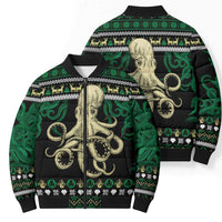 Octopus Cool Christmas Design Bomber Puffer Jacket Xmas Holiday Patterns - Wonder Print Shop